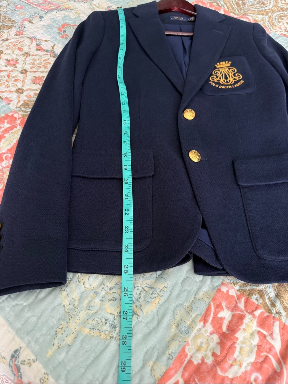 Ralph Lauren Womens Bullion Jacquard Blazer Size 2 Avitar Navy Blue Preppy Busin - Picture 11 of 14